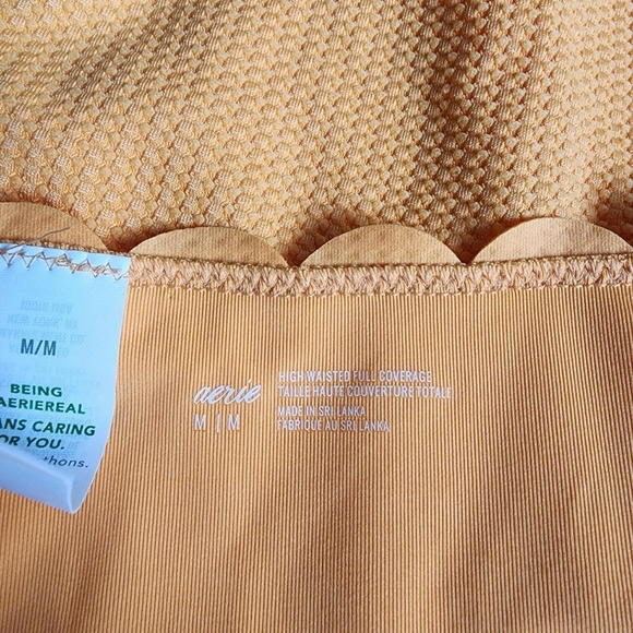 Aerie Orange Scalloped Highwaisted Full Coverage Swim Bottom - Picture 4 of 4